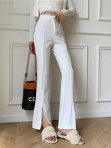 Corporate Girlie Slim Flared High Waist Pants