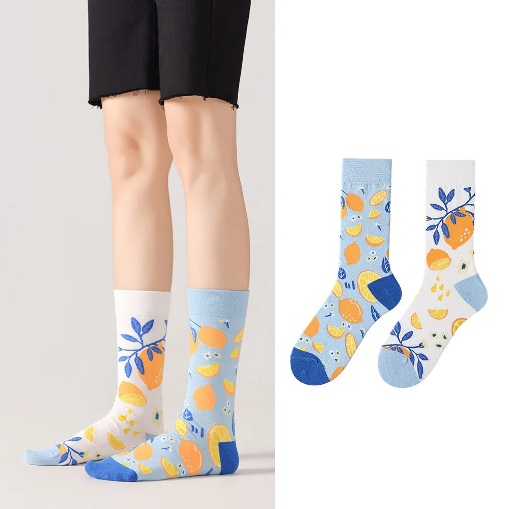 Mismatched Cotton Funny Colorful Socks