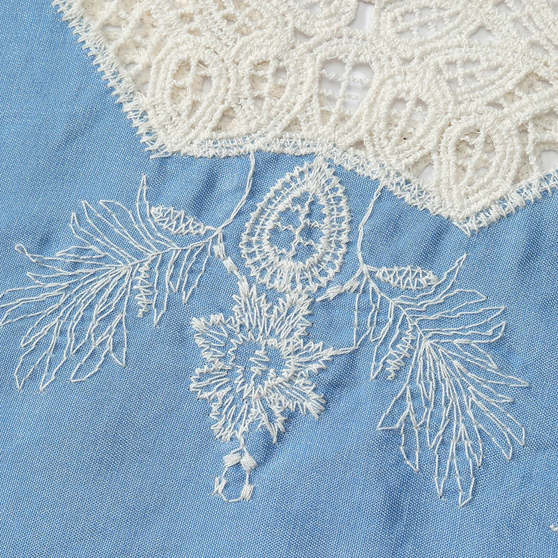 Handmade Crochet Women's Blue Corset Top