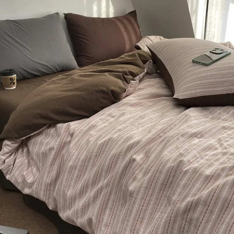 Cotton Colored Woven Jacquard Slanted Bed Sheet