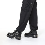 Gothic Rock Leather Platform Shoes