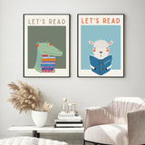 Cute Kids Reading Colorful Posters