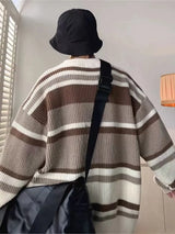 Y2K Vintage gestreifter Strickpullover