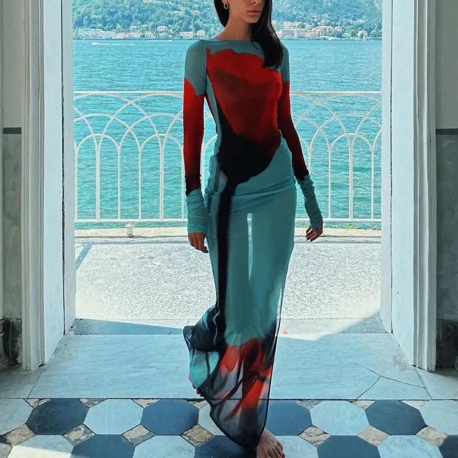 Y2K Sheer Slim Dress