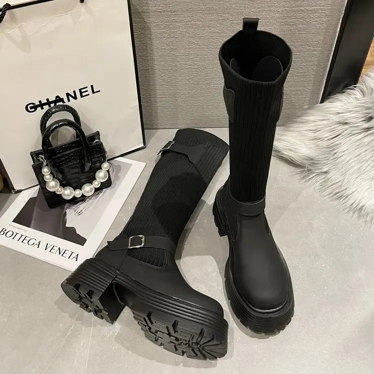 Lolita Zipper Thick Sole Zipper Boots