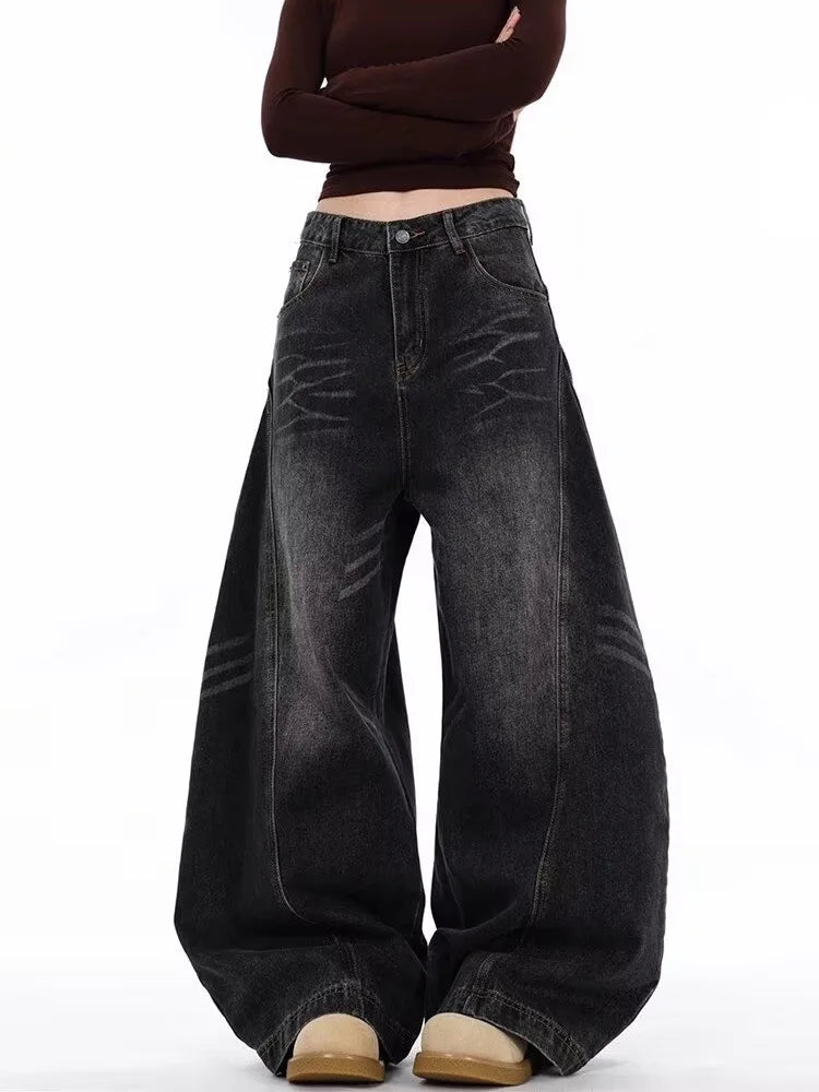 Y2K Women's Patchwork Baggy Wide Leg Jeans