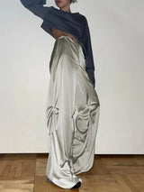 Parachute Solid Color Elegant Wide Leg Pants