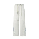 Elastic Drawstring Loose Straight Leg Pants