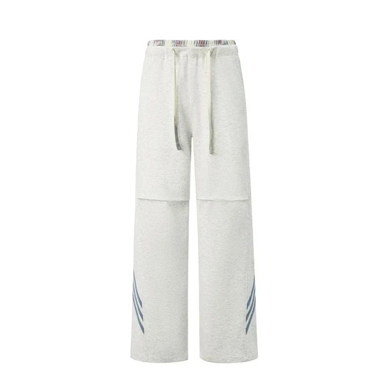 Elastic Drawstring Loose Straight Leg Pants