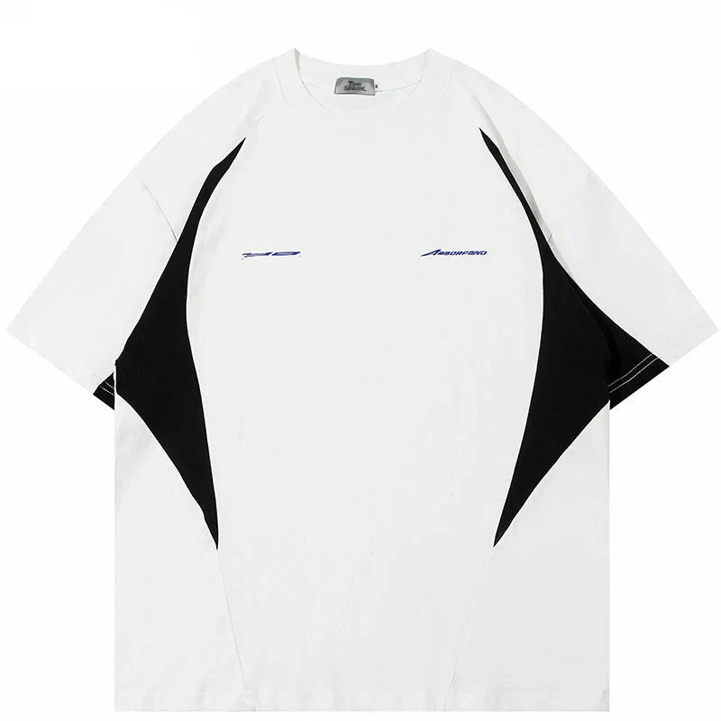 Camiseta holgada de estilo deportivo con retazos