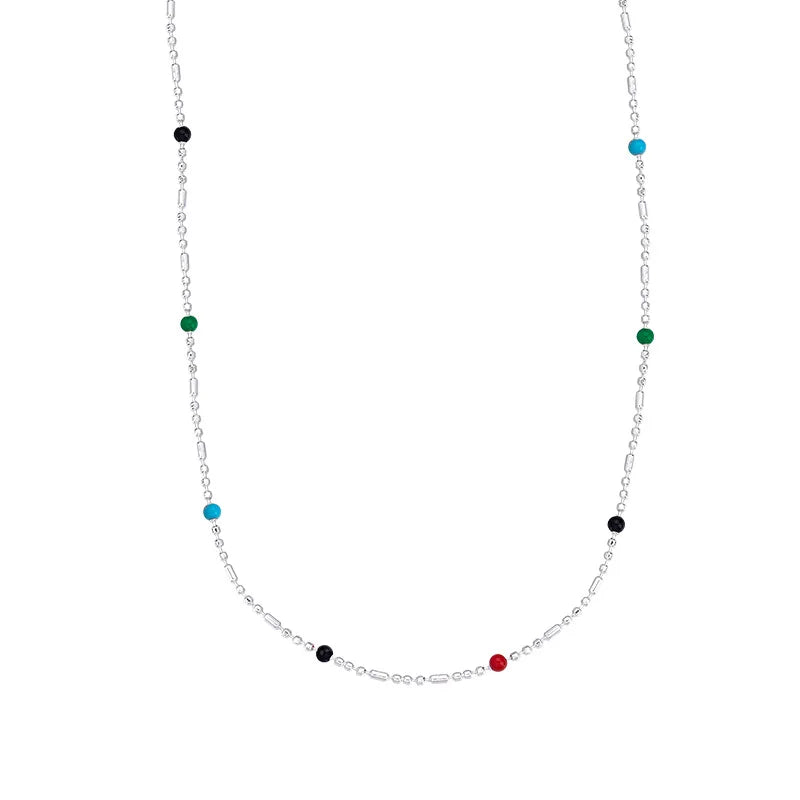 Vibrant Rainbow Dopamine Bean Necklace