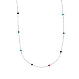 Vibrant Rainbow Dopamine Bean Necklace