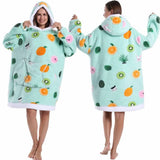 Strawberry Printed Oversized Blanket Hoodie