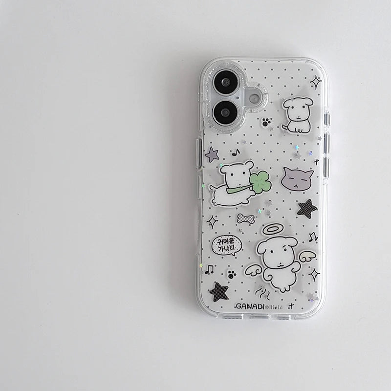 Soft Girl Kawaii Puppy Polka Dot iPhone Case