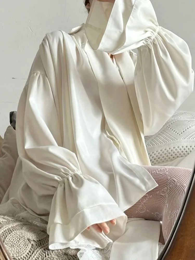 Solid White Women's Elegant Blouse