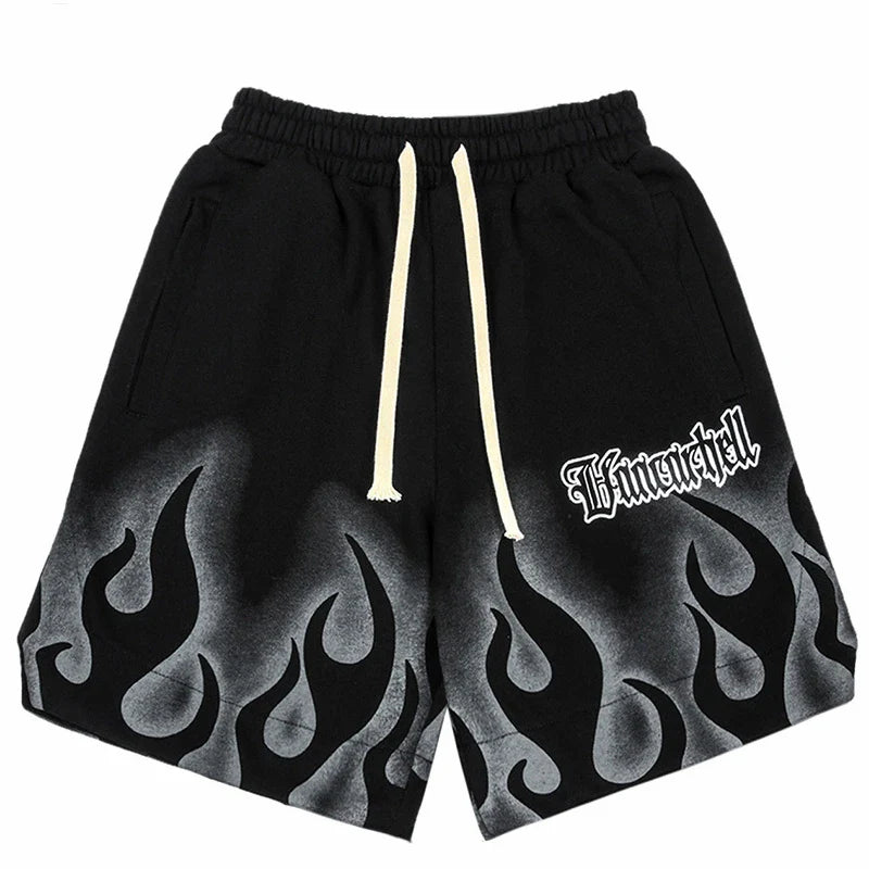 Fire Flame Printed Summer Short