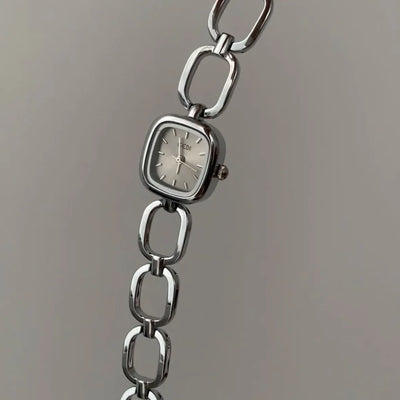 Sliver Grey Dial Square Ladies Bracelet Watch