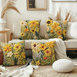 Floral Pattern Yellow Pillowcase