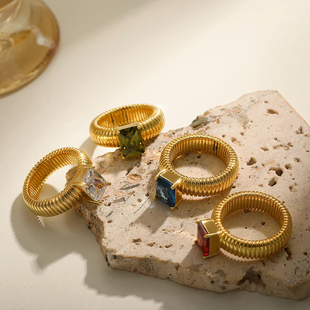 Vintage Golden Chunky Rings