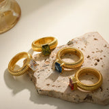 Vintage Golden Chunky Rings