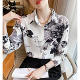 Sweet Printed Button-Up Korean Long Sleeve Shirt