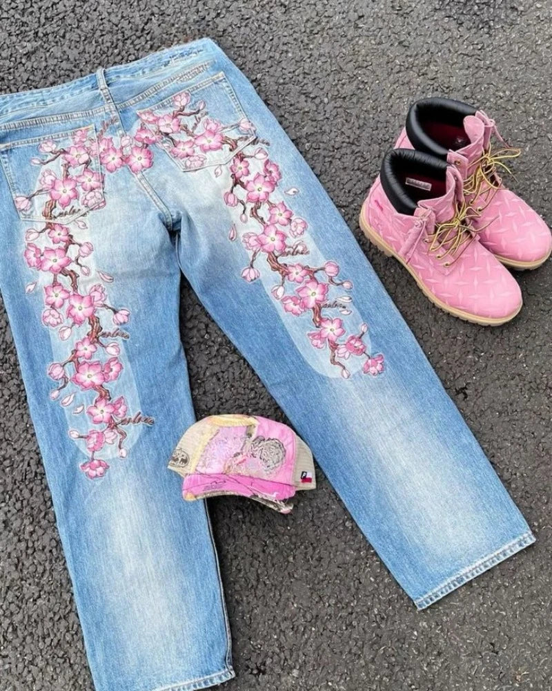 Cherry Blossom Straight Leg Jeans