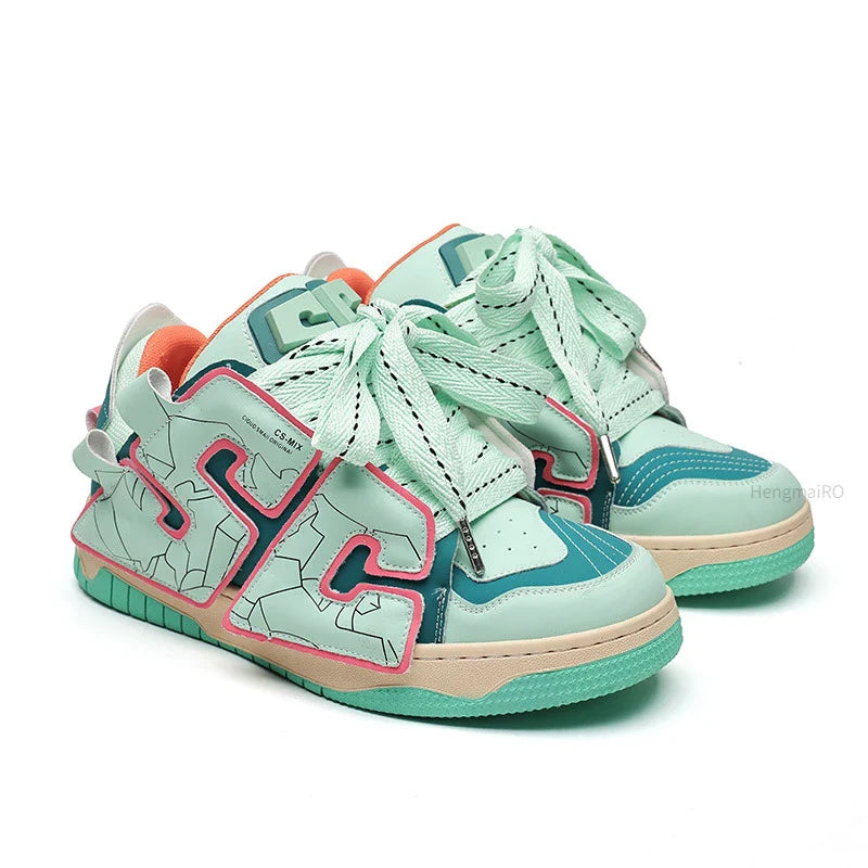 Y2K Punk Skater Girl Colorful Sneakers