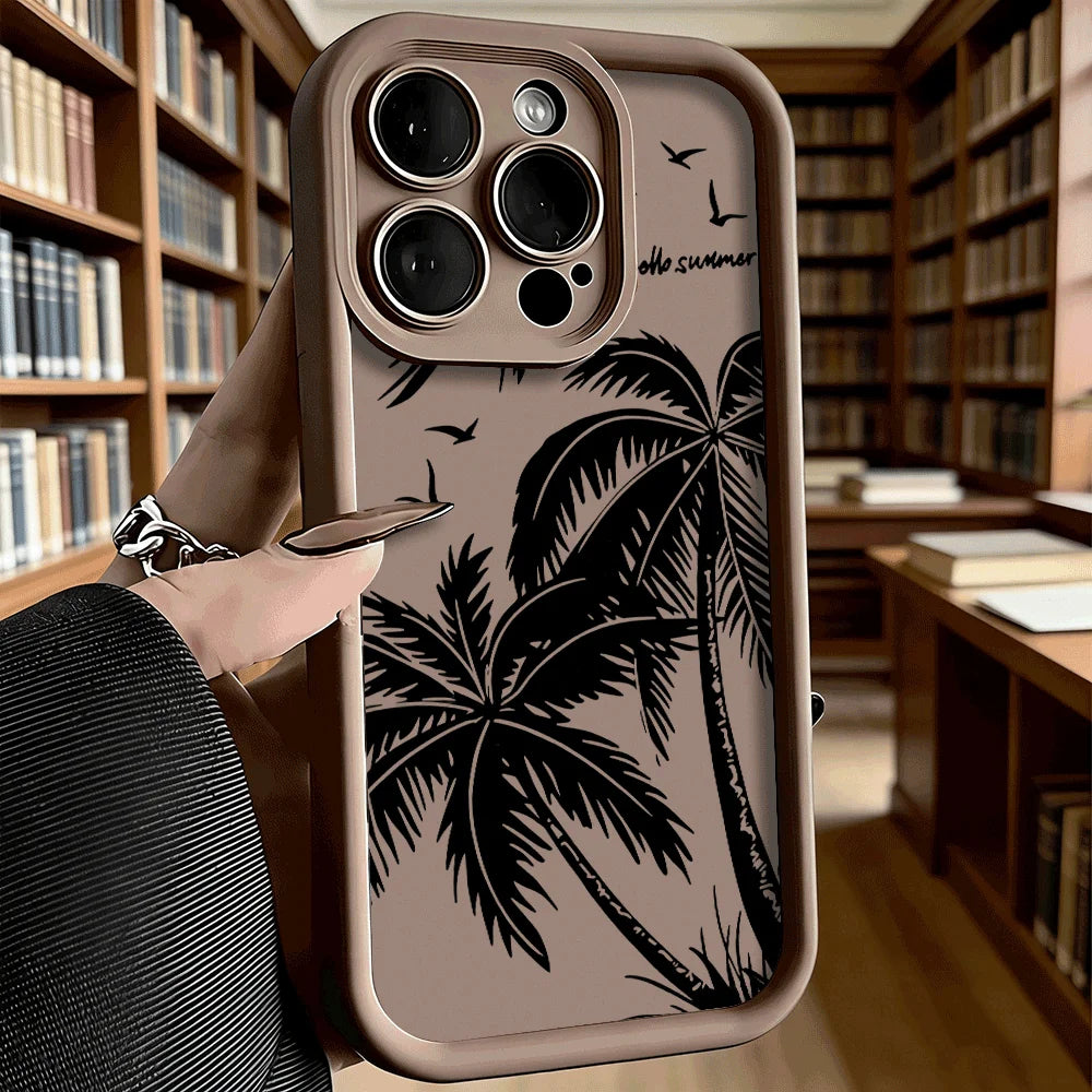 Black Palm Tree Silhouette Shockproof Phone Case
