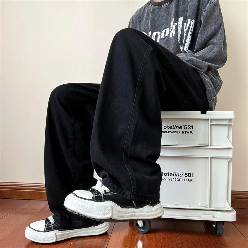 Straight Leg Solid Color Jeans