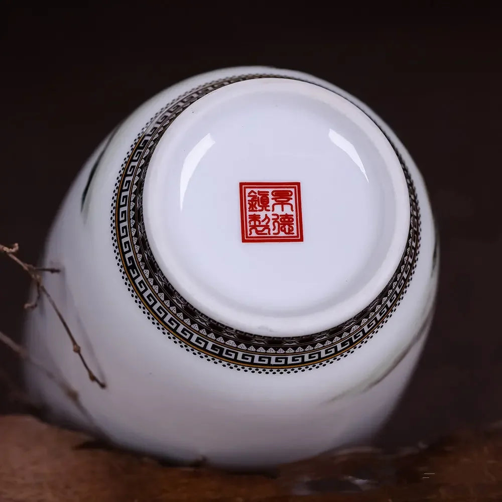 Vintage Traditional Flower Ceramic Vase Chinese