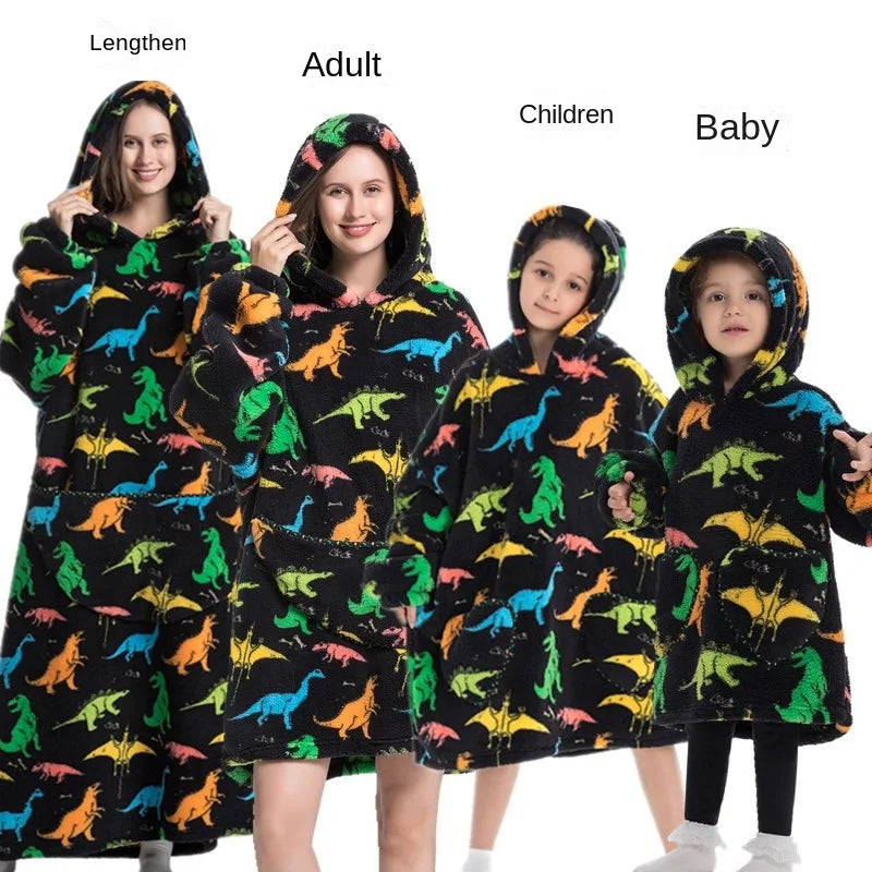 Family Oversize Sherpa Blanket Hoodie