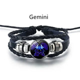 Adjustable Leather Zodiac Signs Bracelet