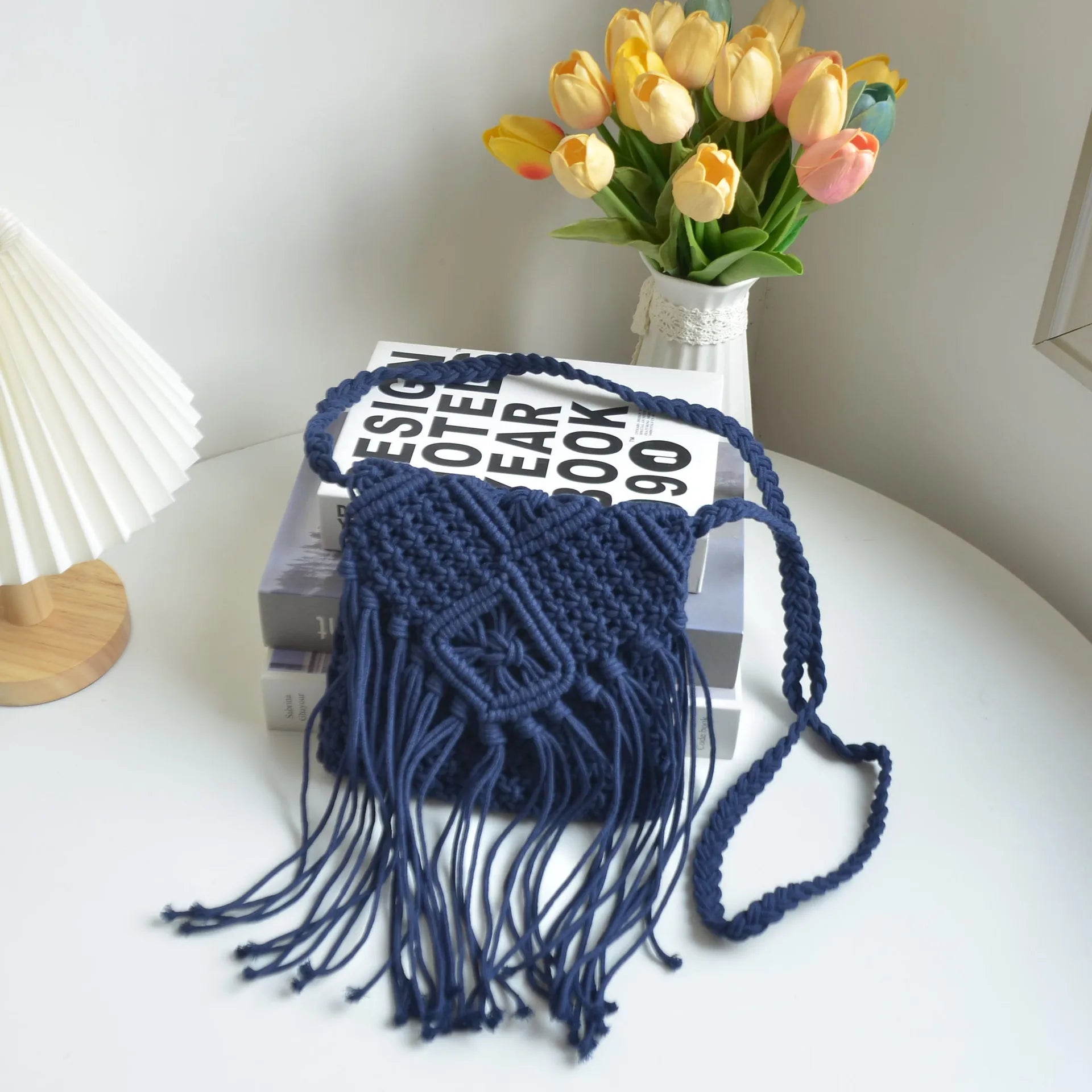 Women Crochet Tassel Beach Bag