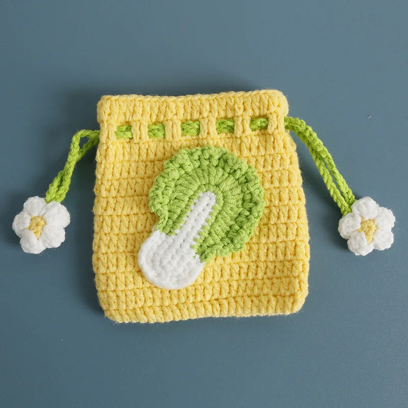 Kawaii Fruit Crochet Coin Wallet Mini Handwoven Bag
