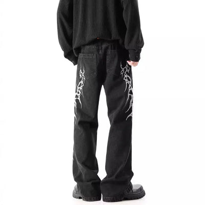 Y2K Heavy Embroidery Straight Jeans