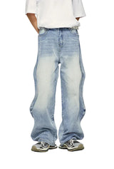Y2K Washed Blue Wide-Leg Jeans