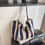 Striped Canvas Shoulder Bag