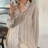 Casual Simple Striped Long Sleeve Shirt