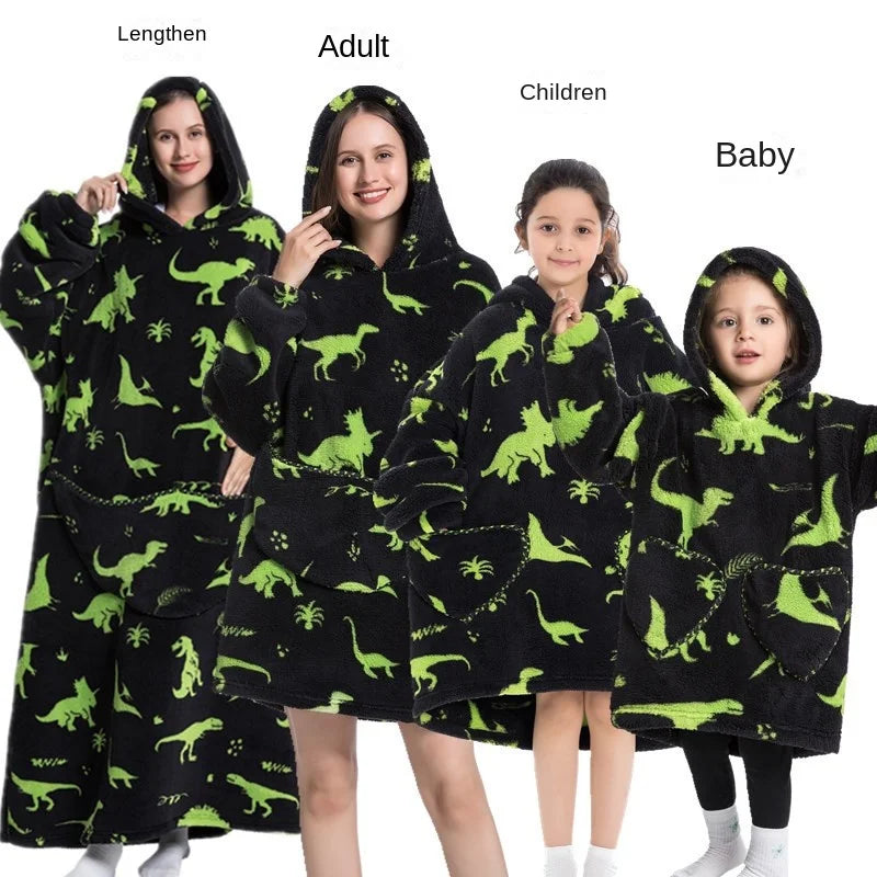 Family Oversize Sherpa Blanket Hoodie