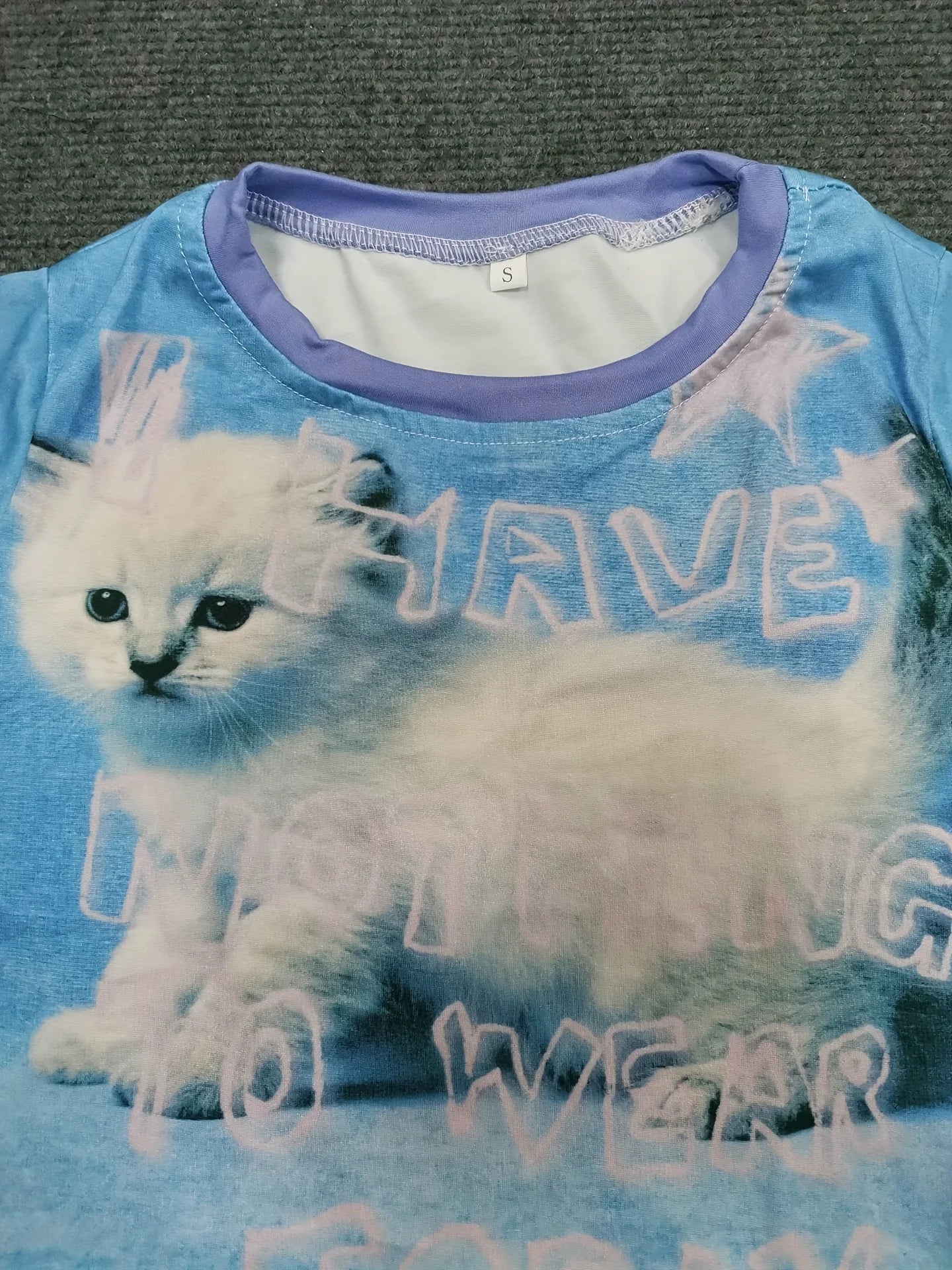 Summer Cute Cat O-neck Baby Tee