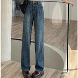High Waist Stacked Straight Leg Jeans