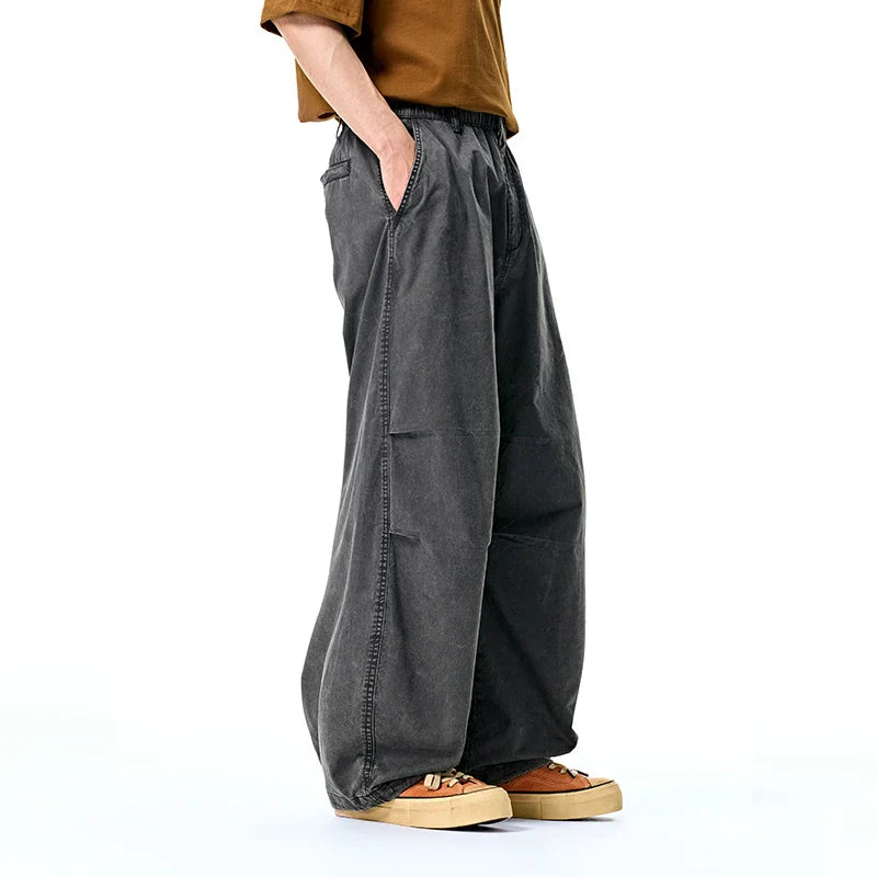 Washed Wide Leg Vintage Cargo Pants