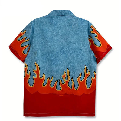 Flame Graphic Hawaiian Shirt