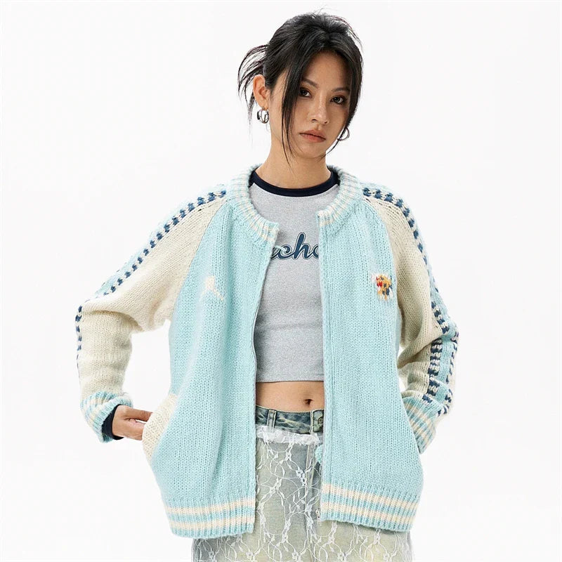 Gemütlicher Strickpullover mit Reißverschluss