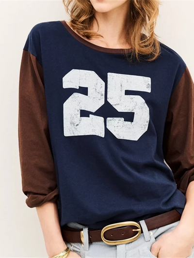 25 Color Block Sleeve T-shirt
