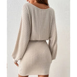 Belted Women's Knitted Dress
