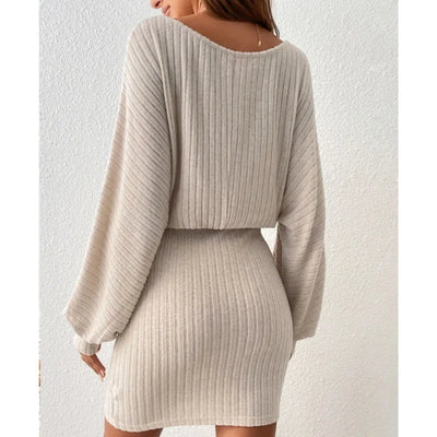 Belted Women's Knitted Dress