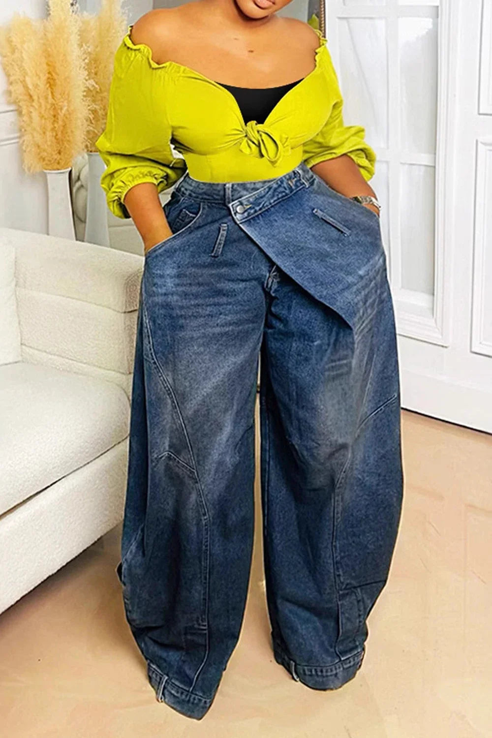 Cyberpunk Loose Asymmetrical Denim Jeans