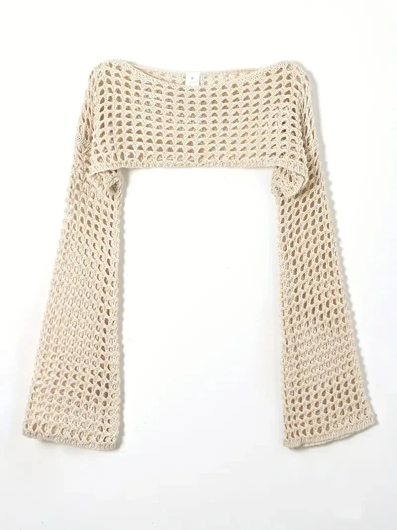 Y2K Crochet Knitted Hollow Out Crop Top