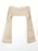 Y2K Crochet Knitted Hollow Out Crop Top